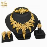 Dubai 24K Gold Plated 4Pcs Necklace Set-03