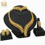 Dubai 24K Gold Plated 4Pcs Necklace Set-04