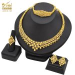 Dubai 24K Gold Plated 4Pcs Necklace Set-05