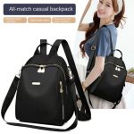 New Female Backpacks High Capacity Waterproof ( Black )