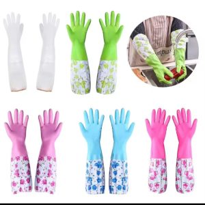 High Quality  Silicone Dish Washing Kitchen Hand Gloves (Multicolor)