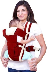 4-in-1 Premium Stylish High-Quality Baby Carrier with Strong Belt Bag ( red) - Image 2