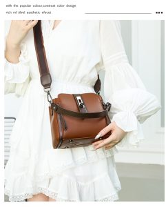 High-quality Messenger Bags For Women Luxury Crossbody Shoulder Bags Female(Brown) - Image 3